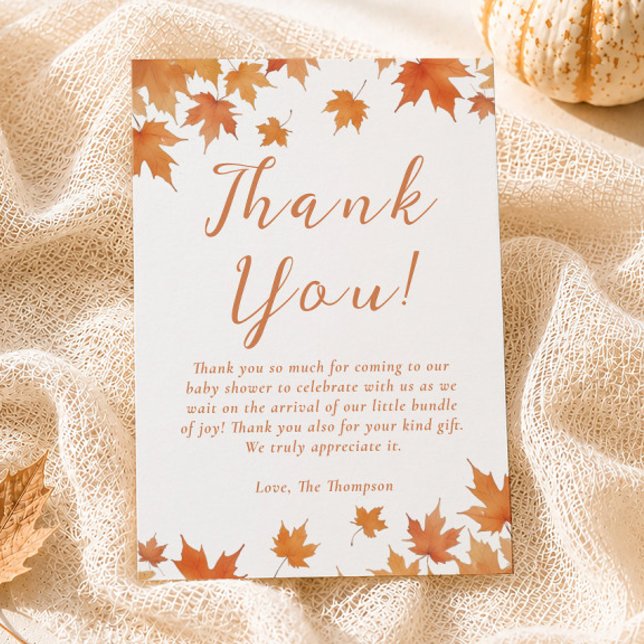 Fall Baby Shower Thank You Card (Creator Uploaded)