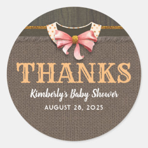 Fall Baby Shower Thanks Classic Round Sticker
