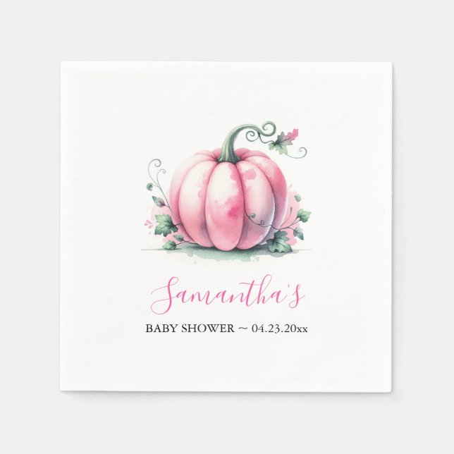 Fall Baby Shower Theme Personalized  Napkin (Front)
