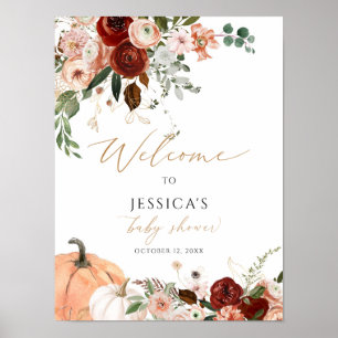 Fall baby shower welcome sign, little pumpkin sign