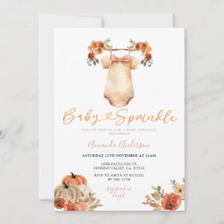 Fall Baby Sprinkle Invitation Pumpkin Baby Shower