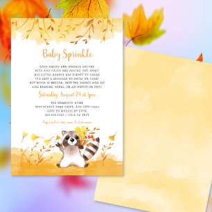 Fall Baby Sprinkle, Neutral Gender Raccoon Invitation
