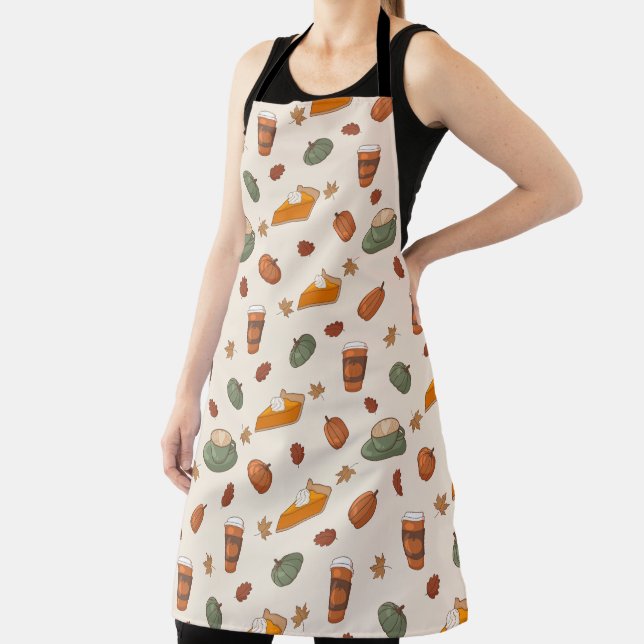 Fall Baking Pattern Thanksgiving Kitchen Apron (Insitu)