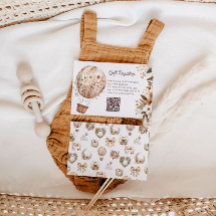 Fall Balloon QR Code Baby Shower Registry Card