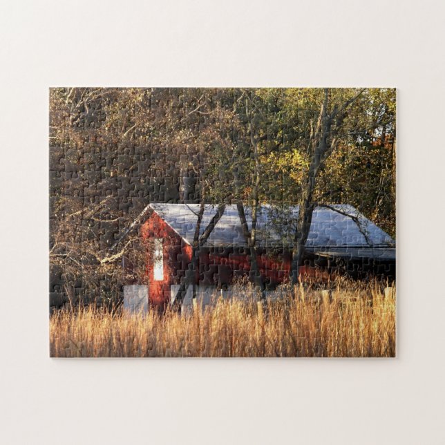 Fall Barn in Central Maryland Jigsaw Puzzle (Horizontal)