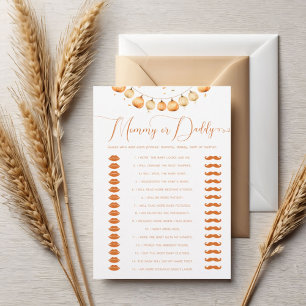 Fall bear pumpkin Who Said It Mommy or Daddy game