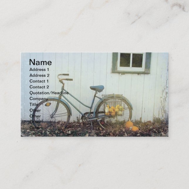Fall Bicycle Business Card (Front)
