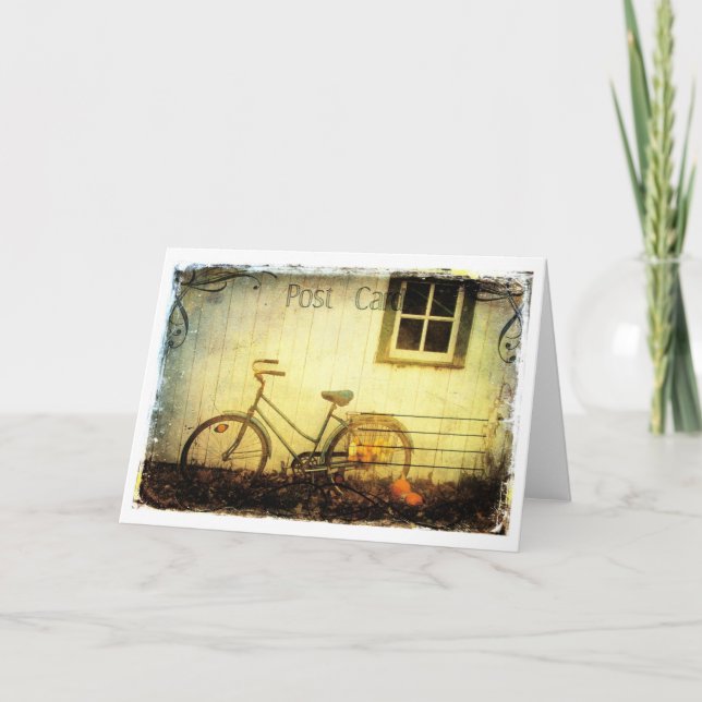 Fall Bicycle Postcard Texture (Front)