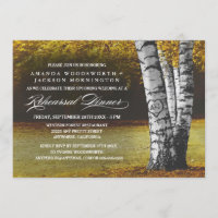 Fall Birch Tree Rehearsal Dinner Invitations