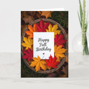 Fall Birthday Card, Fall Birthday, Autumn Card