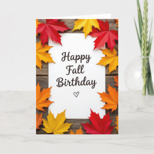 Fall Birthday Card, Fall Birthday, Autumn Card, Holiday Card