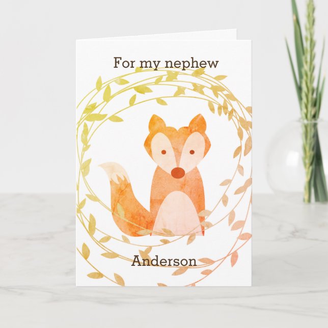 Fall Birthday Nephew Card (Front)