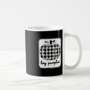 Fall Black And White Plaid Hey Pumpkin 1  Coffee Mug