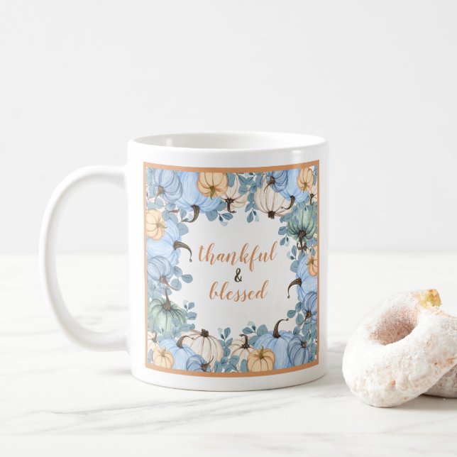 Fall Blessed and Thankful Coffee Mug (With Donut)