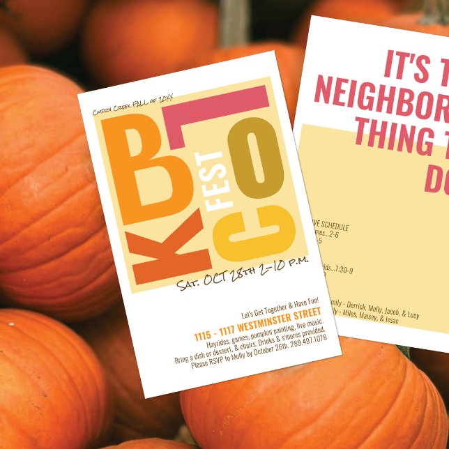 Fall Block Fest Retro Type Neighbourhood Event Flyer (Creator Uploaded)