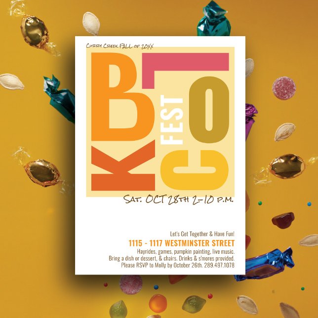 Fall Block Fest Retro Type Neighbourhood Event Invitation (Creator Uploaded)