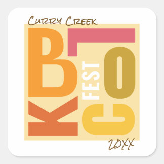 Fall Block Fest Retro Type Neighbourhood Event Square Sticker