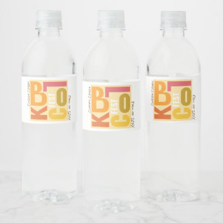 Fall Block Fest Retro Type Neighbourhood Event Water Bottle Label