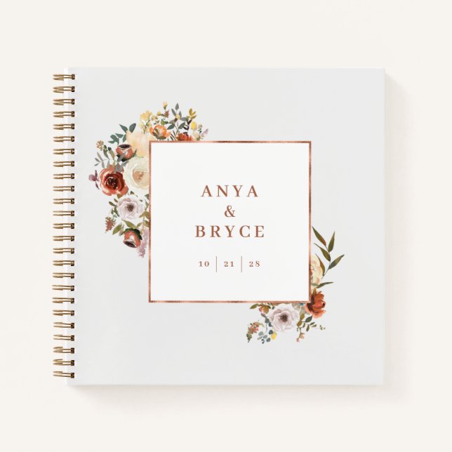 Fall Blooms Photo Guest Book Wedding Album A200 (Front)