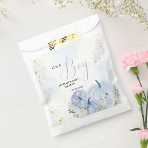 Fall Blue Pumpkin  Floral Boy  Baby shower  Favour Bag