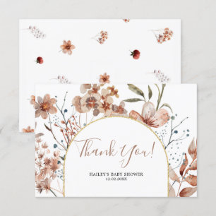 Fall Boho Baby Shower Thank You Card
