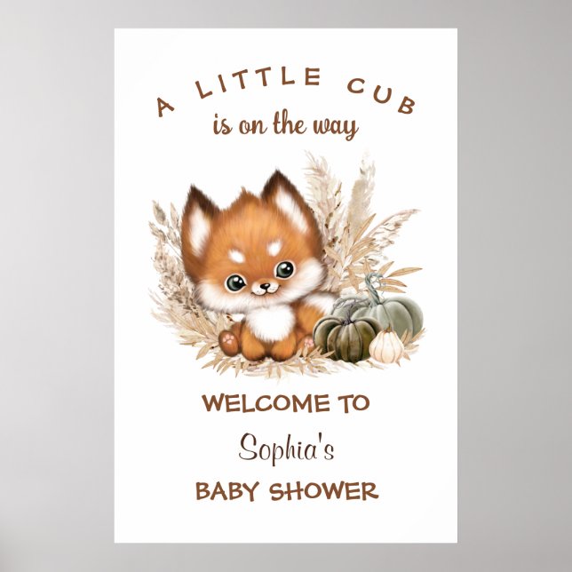 Fall Boho Baby Shower Welcome Sign (Front)
