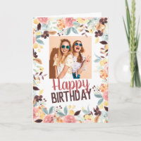 Fall boho floral happy birthday photo