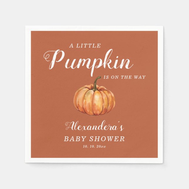 Fall Boho Pumpkin Baby Shower Napkin (Front)