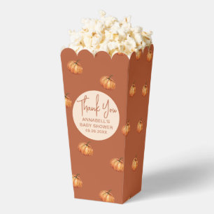 Fall Boho Pumpkin Baby Shower Popcorn Favor Box