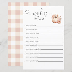 Fall Boho Pumpkin Baby Shower Wishes For Baby