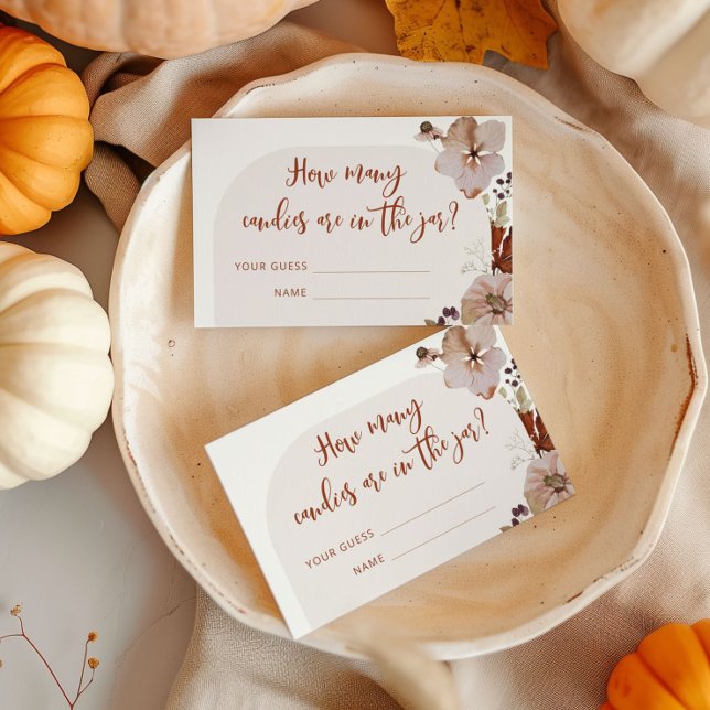 Fall boho pumpkin how many candies enclosure card (Creator Uploaded)