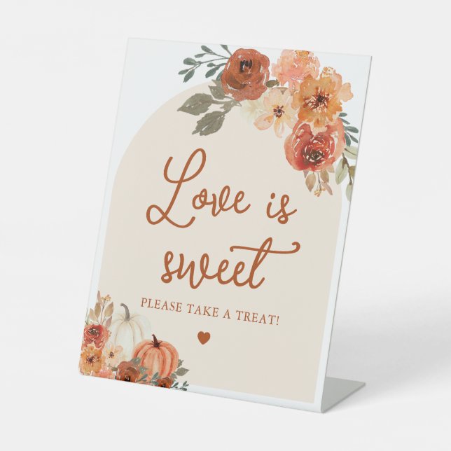 Fall Boho Terracotta Pumpkin Love is Sweet Sign (Front)