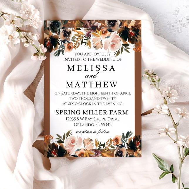 Fall Boho Terracotta Wedding Invitation (Creator Uploaded)