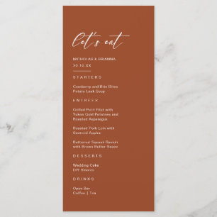 Fall Boho Terracotta Wedding Menu