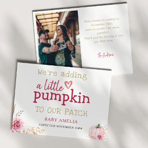 Fall Boho Thanksgiving Citrouille Baby Faire-part