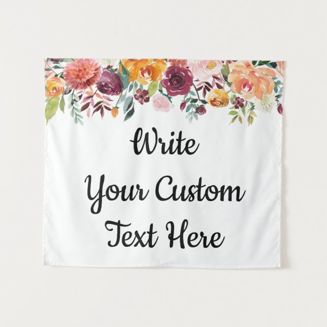 Fall Boho Wedding Backdrop Photo Booth Prop Decor Tapestry (Front (Horizontal))