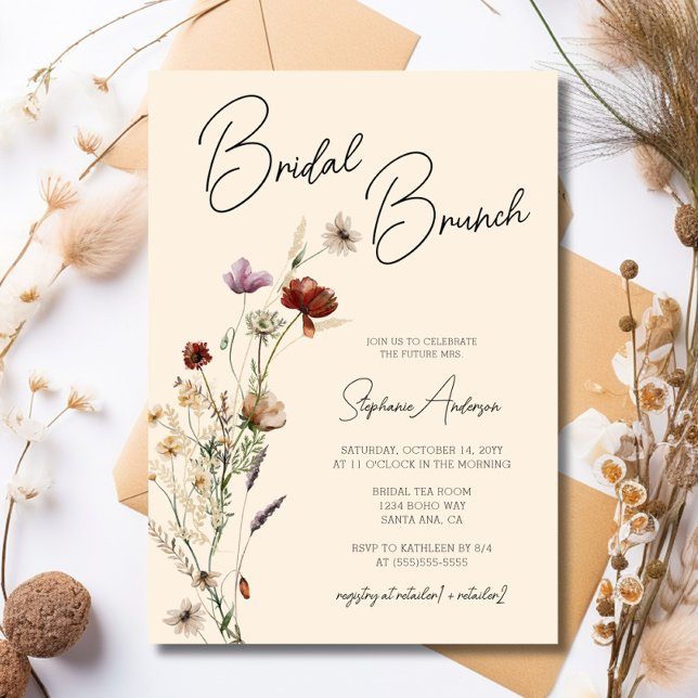 Fall Boho Wildflower Bridal Brunch Invitation (Creator Uploaded)