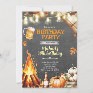 Fall bonfire and brew Invitation