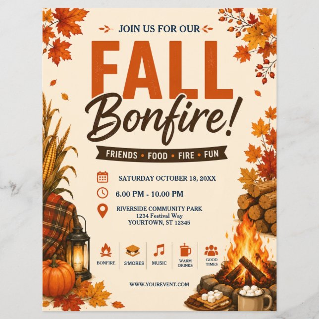 Fall Bonfire Flyer (Front)