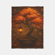 Fall Bonsai Tree Blanket – Rustic Seasonal Decor