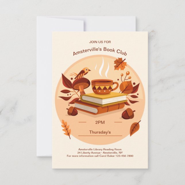 Fall Book Club Invitations (Front)
