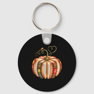 Fall Book Pumpkin Fall Librarians Bookworm Teacher Keychain