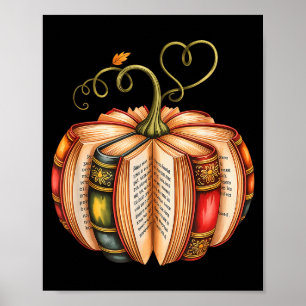 Fall Book Pumpkin Fall Librarians Bookworm Teacher Poster
