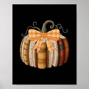 Fall Book Pumpkin Halloween Teacher Librarian Than Poster