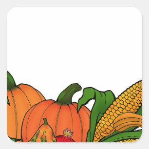 fall border square sticker