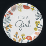 Fall Botanical Baby Shower Paper Plate<br><div class="desc">Whimsical and colourful fall foliage pattern design by Shelby Allison.</div>