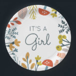 Fall Botanical Baby Shower Paper Plate<br><div class="desc">Whimsical and colourful fall foliage pattern design by Shelby Allison.</div>