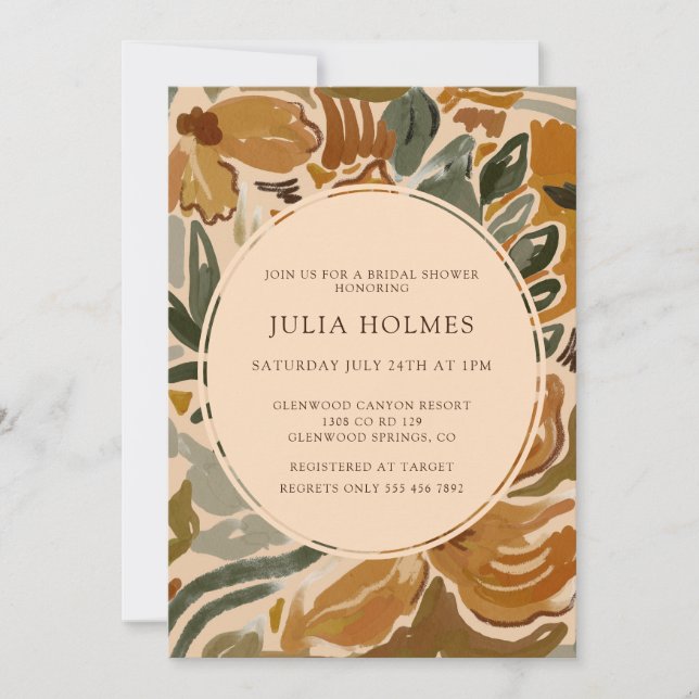 Fall Botanical Bridal Shower Invitation (Front)