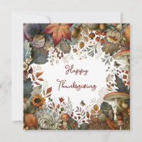 Fall Botanical Happy Thanksgiving Greeting Card