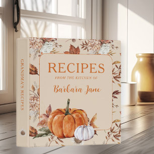 Fall botanical retro family kitchen recipes binder